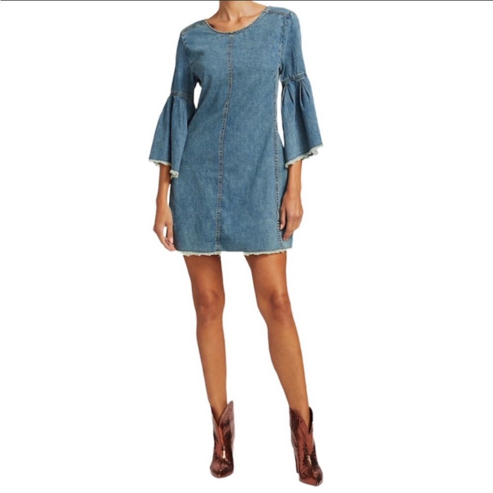 Free People Denim Open Back Dress Size 4